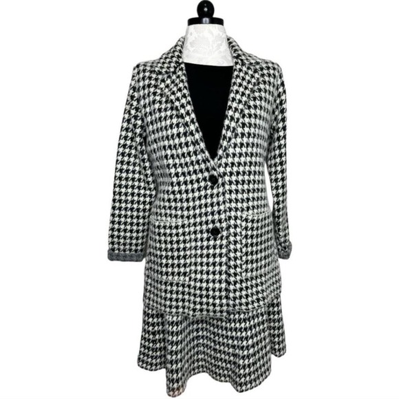 Max Studio Jackets & Blazers - Max Studio Houndstooth Knit Blazer Skirt Set Womens L Black White Two Piece